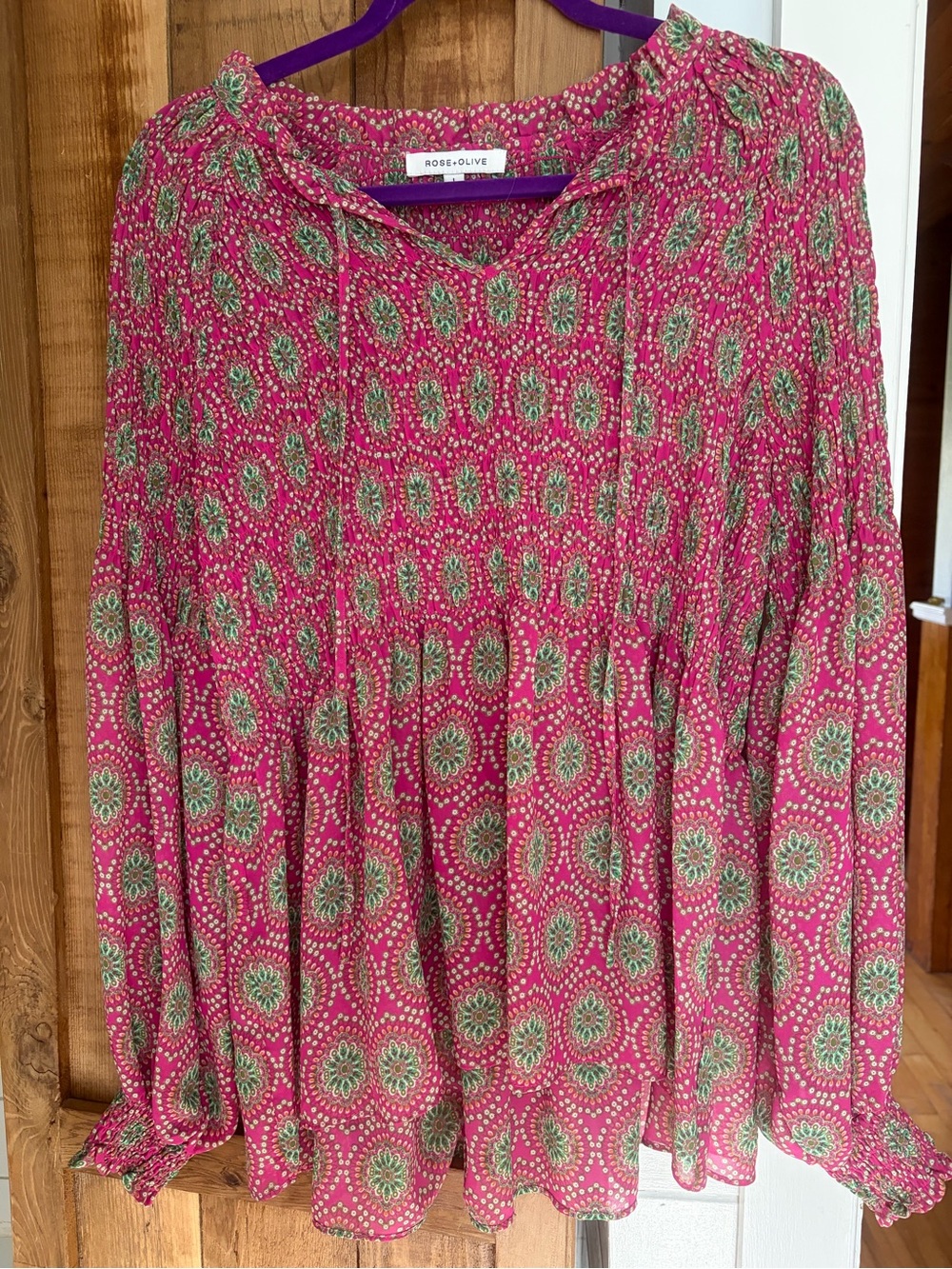 Rose & Olive Blouse with Print